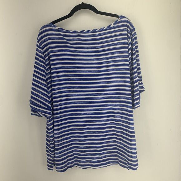 Croft Barrow Womens 3X Tunic Top 3/4 Roll Tab Sleeve Summer Beach Stretch - Picture 5 of 6